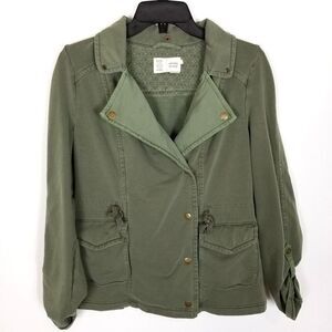 Anthropologie Women Saturday Sunday Women Zip Up Utility Jacket Size S Green